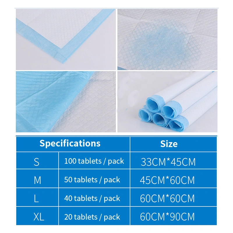 ODM 5 Katmanlı Pet Underpads 60 * 45cm Dokuma Olmayan Yüzey Köpek Tek Kullanımlık Pedler 0